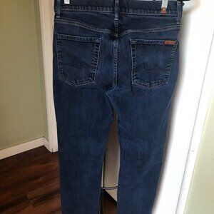 7 For All Mankind Men's Slim Straight Indigo Blue Jeans